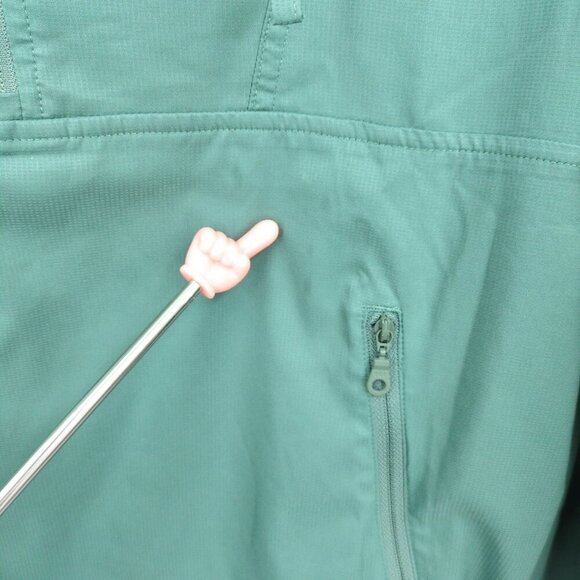 Girlfriend Collective Women 4 Polyester Lightweight Jacket Hooded Green Half Zip - Picture 7 of 7